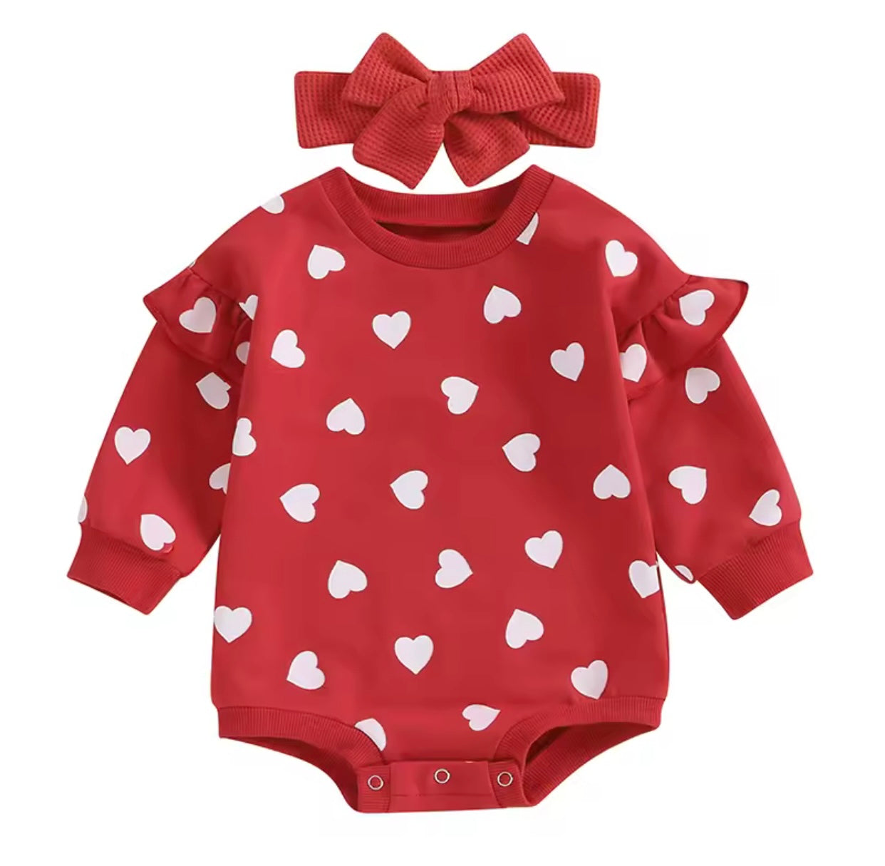 Heart Sweatshirt Romper