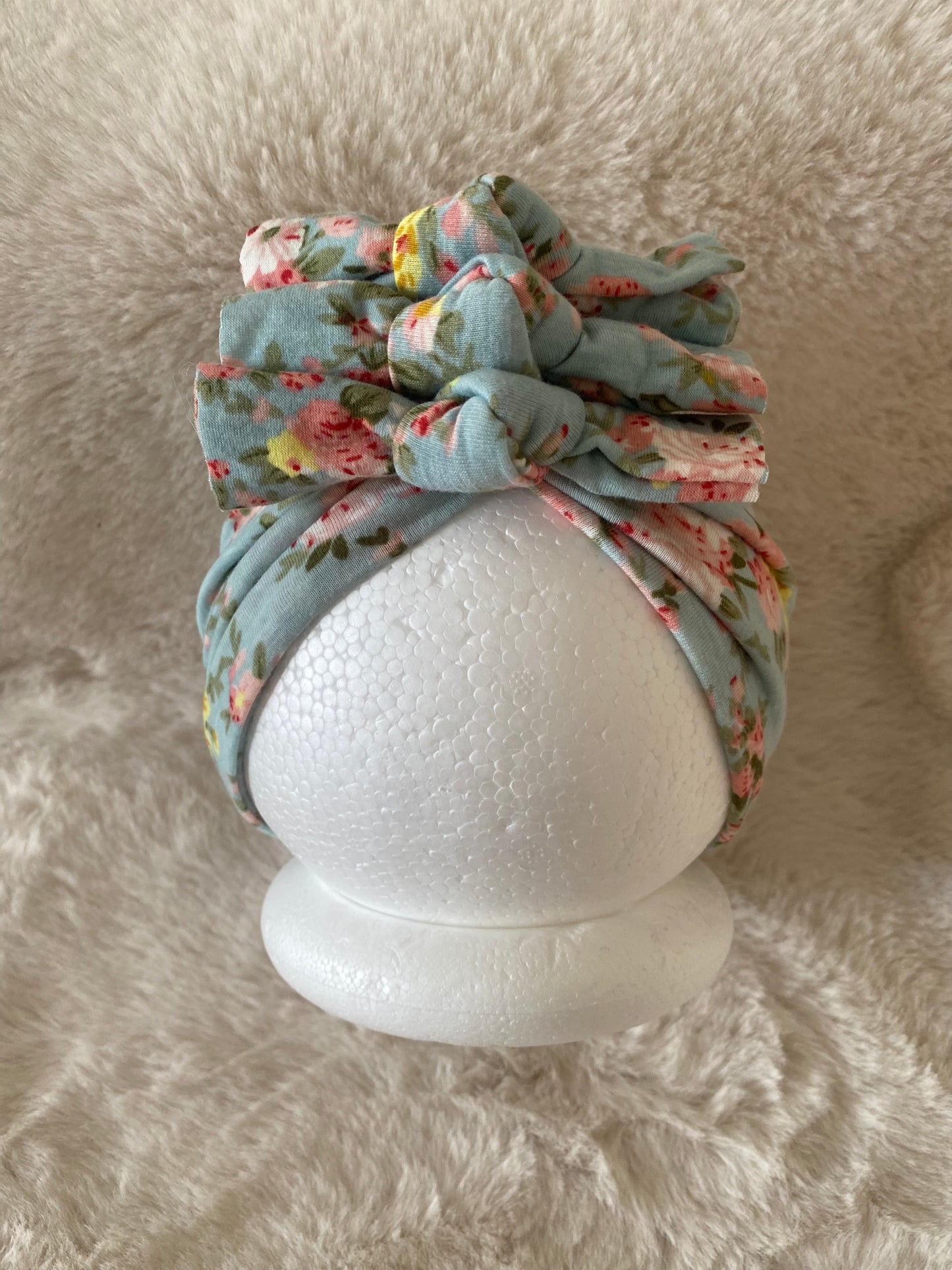 Triple Knot Turban - Mint Floral