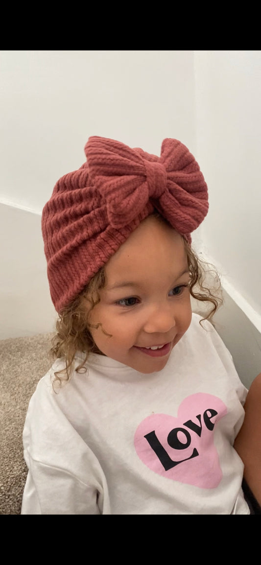 Knitted Bow Turban - Spice