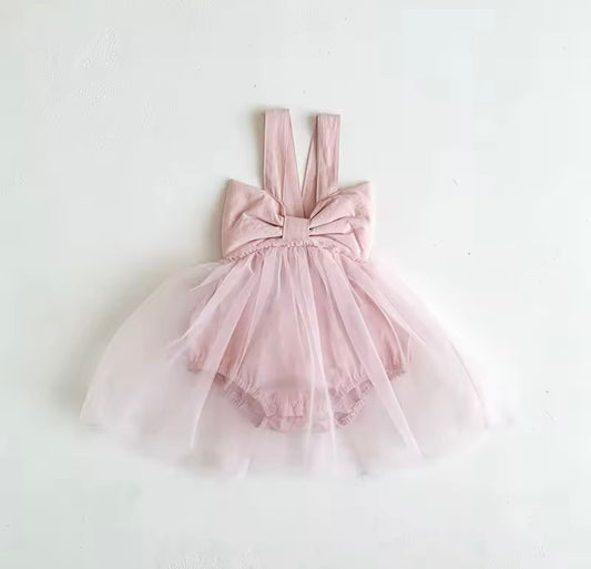 Bow Tulle Dress - Pink