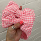 Pink Gingham Oversized Topknot